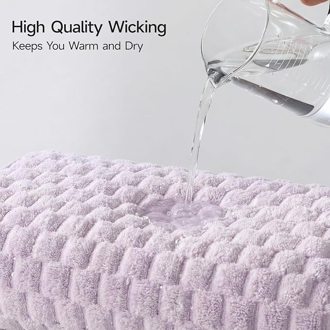 REDKISS 4 Pack Purple Microfiber Bath Towels - Image 6