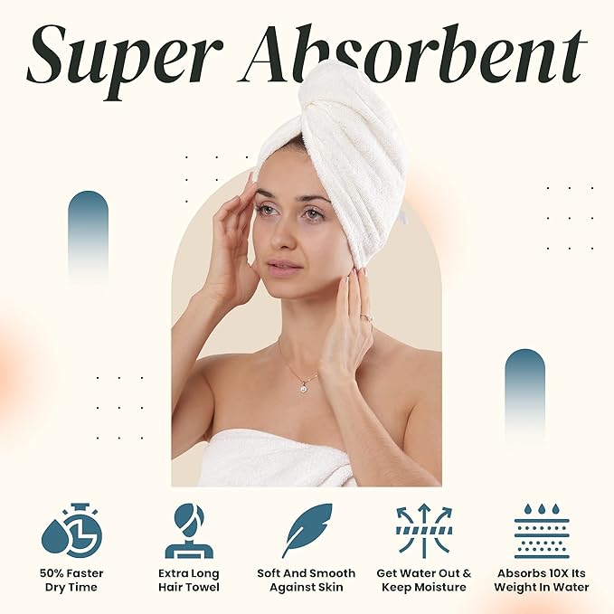 Huge Cotton Hair Towel Wrap for Women - Image 3