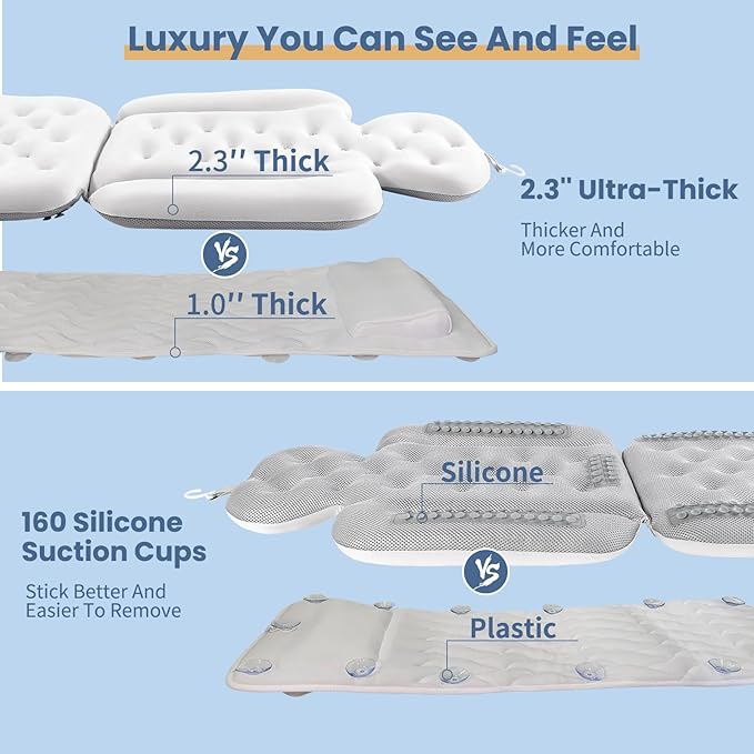 Luxury Bath Cushion, Full Body Bathtub Pillow - Image 5