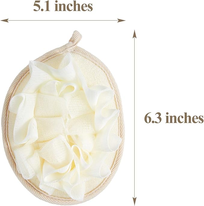Boao 3 Pcs Bath Shower Pouf Sponge Mesh Pouf Shower Ball Exfoliating Body - Image 4