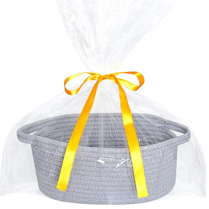 ABenkle Small Basket, Rope Room Shelf Storage Basket, Cat Dog Toys Basket Chest - Image 5