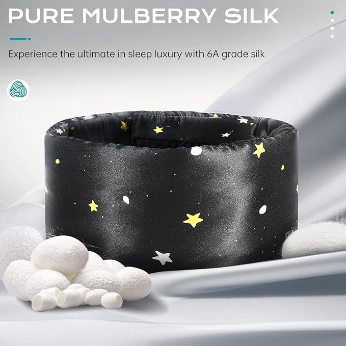 MUSICOZY Silk Sleep Mask for Women Men, Ultra-Soft Mulberry Silk Eye Mask - Image 8