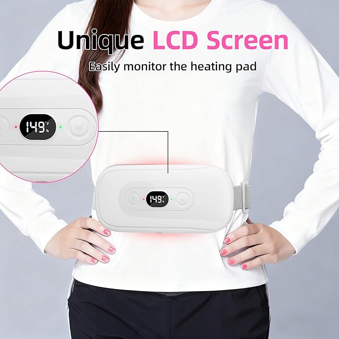 Portable Heating Pad Period Cramps: 2 Timer 6 Heat Levels 6 Vibration Modes - Image 3