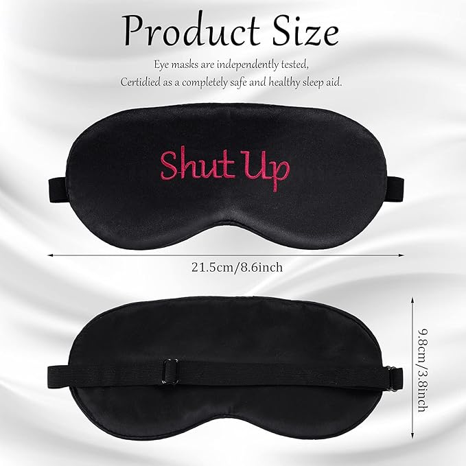 Geyoga 4 Pieces Funny Eye Mask for Sleep Soft Satin Blocking Blindfold - Image 2