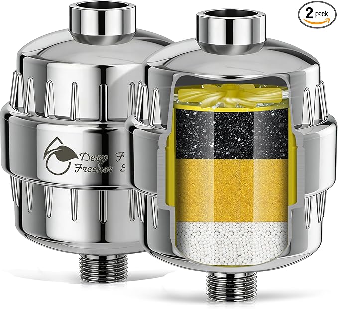 Heavy Duty Shower Filter 2 Pack, High Output Shower Water Filter by VeoryFly