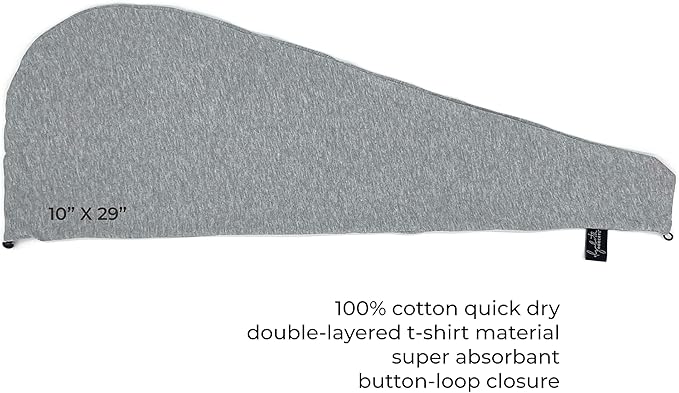 Elizabeth Roberts 100% Cotton T Shirt Hair Towel Wrap Plopping Essential Turban - Image 3
