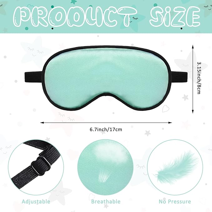 Sintege 4 Pcs Silk Eye Mask for Sleeping Kids Soft Eye Cover - Image 2