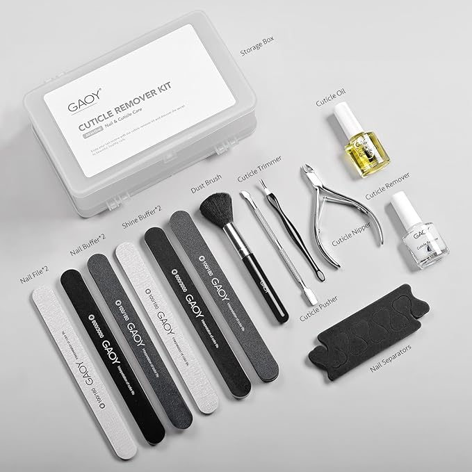 GAOY Cuticle Remover Kit, All-in-One Cuticle Trimmer and Nipper, Nail Oil and - Image 6