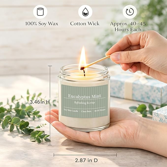 PELN Scented Candles for Women, Spring Summer 6 Pack Soy Wax Aromatherapy - Image 3