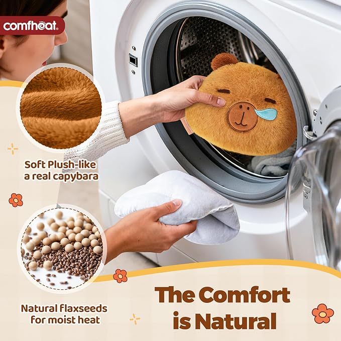 Capybara Microwave Heating Pad for Pain Relief, Moist Heat Pack Unscented Hot - Image 4