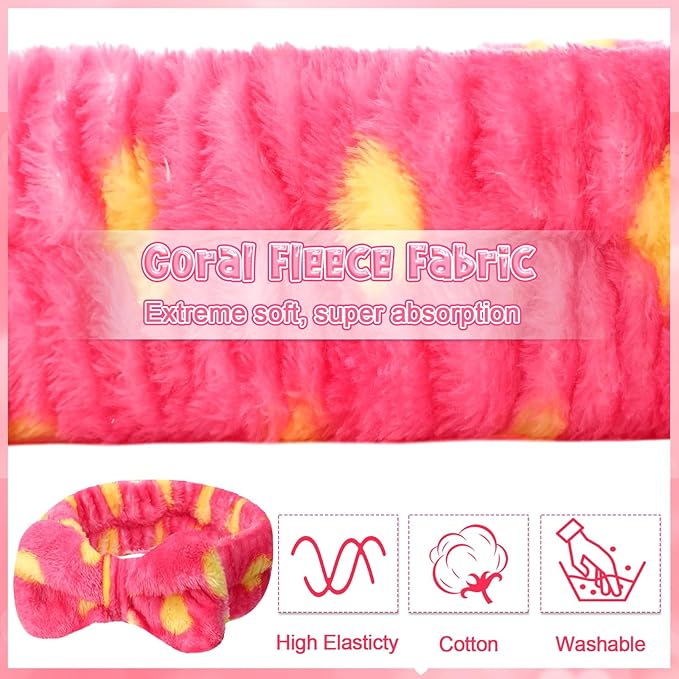 Tigeen 52 Pieces Spa Headband for Washing Face Bulk Soft Coral Fleece Skincare - Image 3