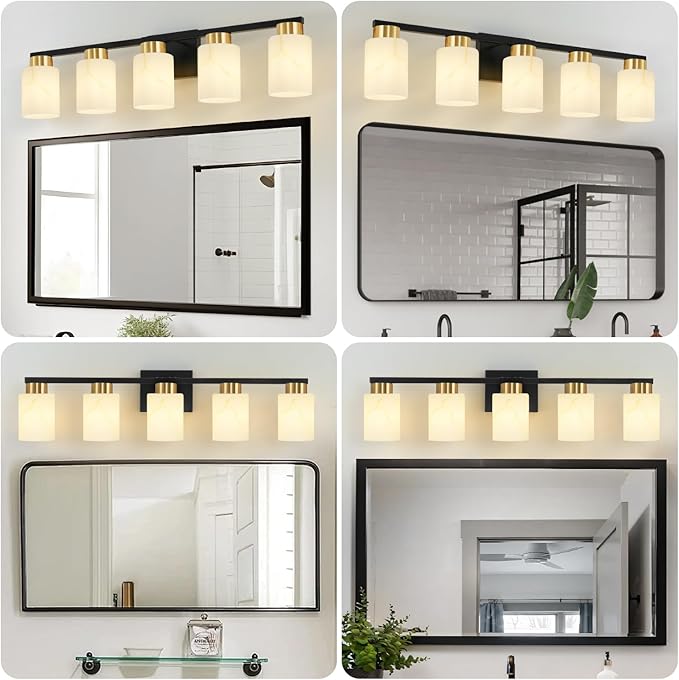 5-Light Bathroom Light Fixtures, Modern Vanity Lights, Living Room, E26 Base - Image 3