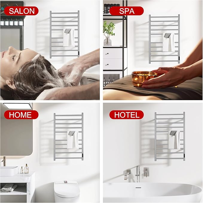 Heated Towel Racks for Bathroom, Wall Mounted Electric Towel Warmer Racks - Image 6