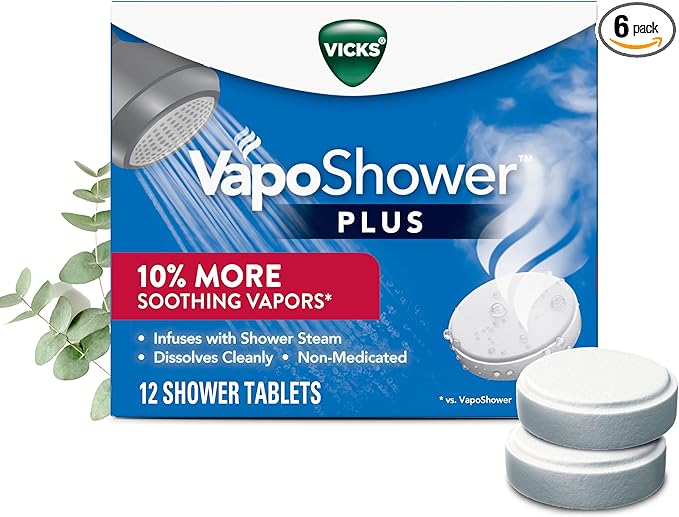 Vicks, VapoShower Plus, Shower Steamers, Eucalyptus Shower Steamer & Menthol by Vicks