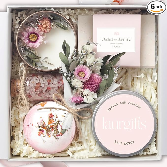 Birthday Gifts for Women – Mothers Day Spa Gift Basket, Luxury Candle Set & by LaurGifts