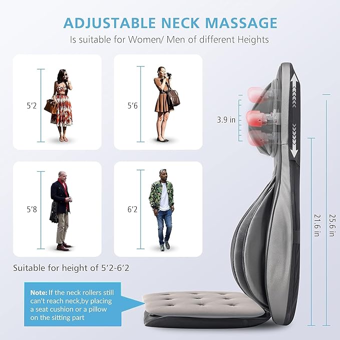 COMFIER Massager Chair with Heat, Shiatsu Neck Back Massager Portable with - Image 2