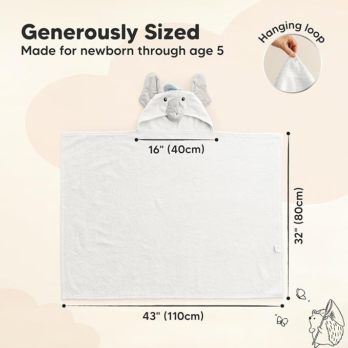 KeaBabies Organic Baby Towel - Image 2