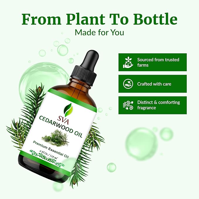 SVA Cedarwood Essential Oil – 4 Fl Oz – 100% Natural Cedar Juniperus Mexicana - Image 4