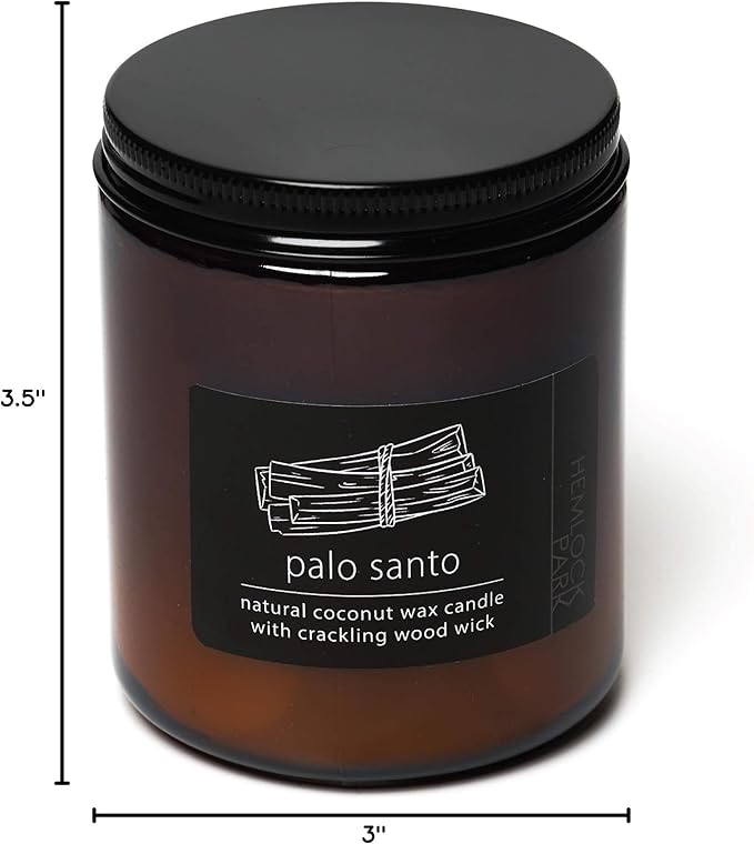 Hemlock Park Palo Santo Apothecary Hand-Poured Scented Candle | Crackling Wood - Image 6