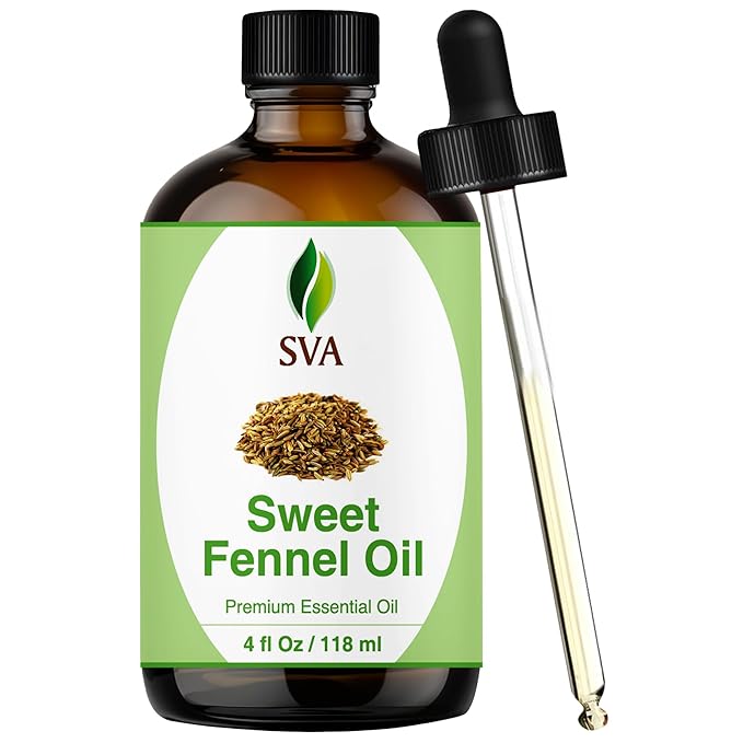 SVA Sweet Fennel Essential Oil – 4 Fl Oz – 100% Natural Fennel Oil by SVAORGANICS