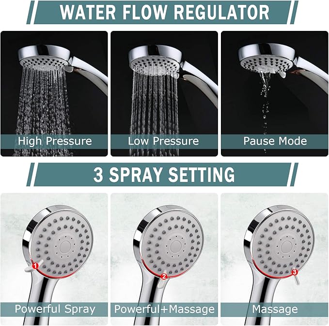 Taiker Filtered Shower Head, High Pressure Rainfall Shower Head/Handheld Shower - Image 5