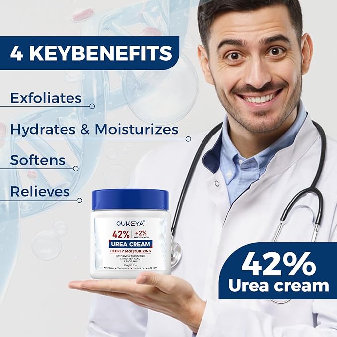 OUKEYA Urea Cream 42% plus Salicylic Acid 2% Net 350g - Image 4