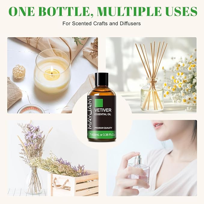 MAYJAM Premium Grade Vetiver Essential Oil - 100ML/3.38FL.OZ - Image 7