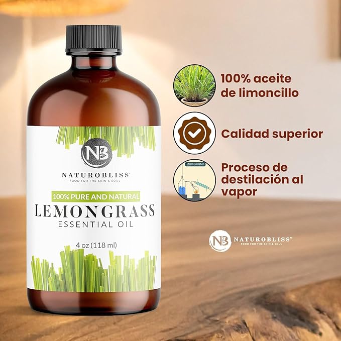 NaturoBliss 100% Pure Lemongrass Essential Oil Therapeutic Grade Premium Quality - Image 9