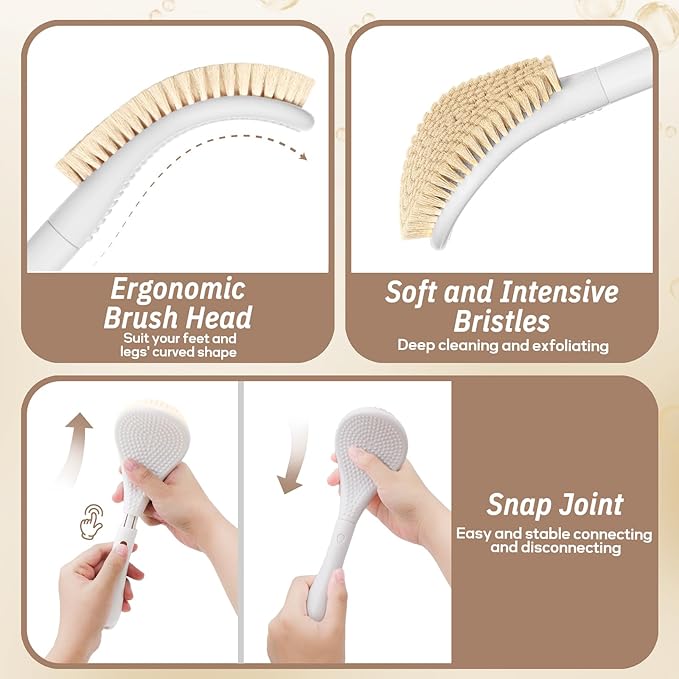 New Foot Brush & Foot File Set, 3-in-1 Foot Scrubber in Shower, - Image 4