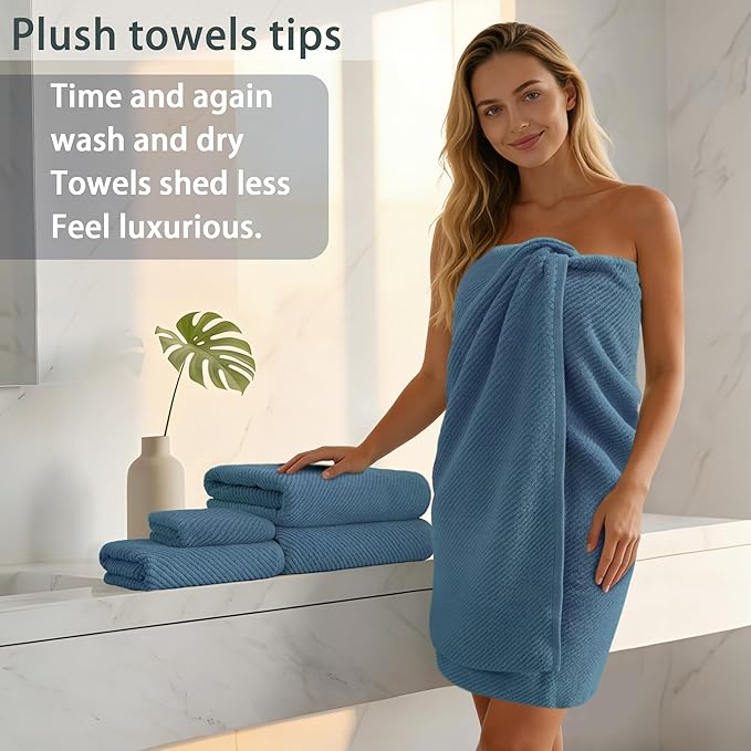 VOOVA & MOVAS Bath Towels Set of 4, Large 30" x 56" - Image 3