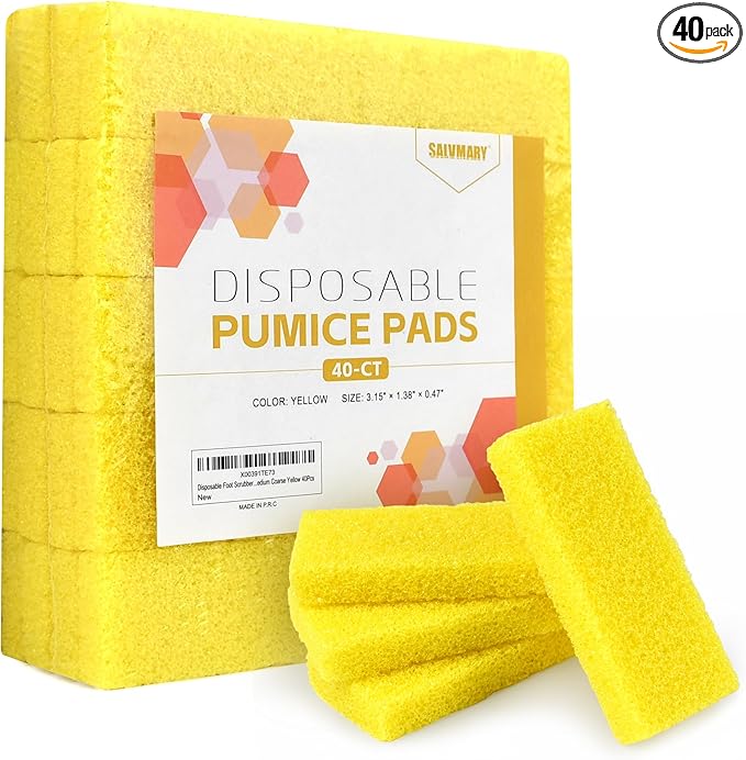 Disposable Foot Scrubber Sponge Pads Pedicure Pumice Stone by SALVMARY