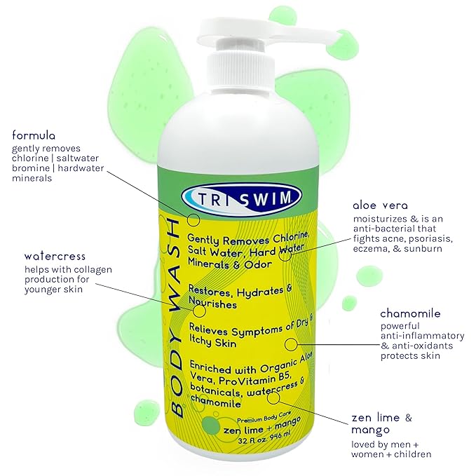 TRISWIM Chlorine Removal Body Wash 32 Fl Oz | Removes Chlorine, Hard Water - Image 2