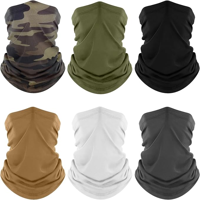 Fuinloth Neck Gaiter, 6 Pack Cooling UV Protection Bandana Face Mask Gator Scarf by fuinloth