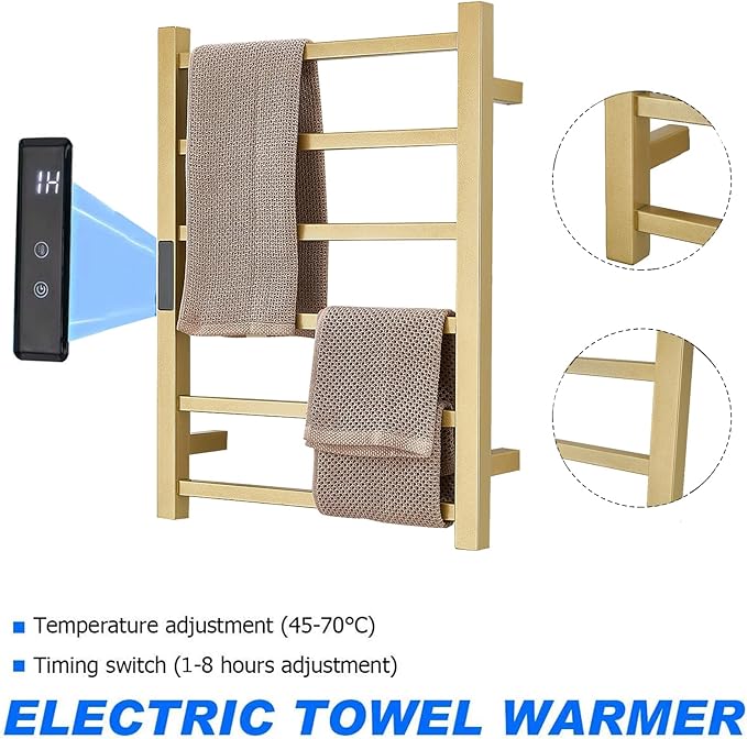 Electric Heated Towel Warmer Rack Gold Bathroom Accessories, - Image 3