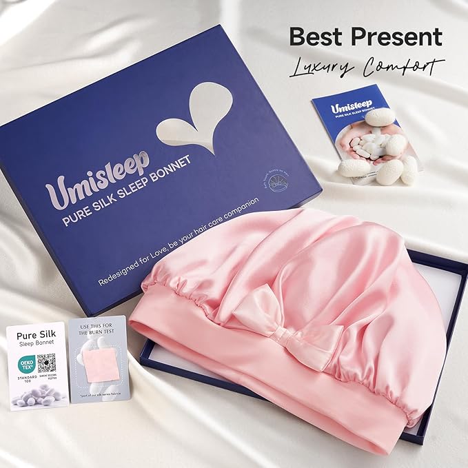Umisleep Double-Sided 100% 22 Momme Mulberry Silk Bonnet - Image 6
