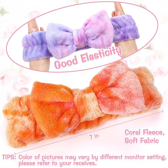 UMIKU 7 Pack Spa Headband for Women Facial Makeup Headband Soft Coral Fleece - Image 7