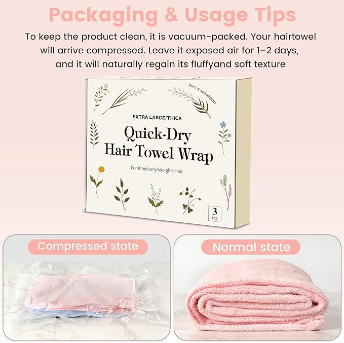 3 Pack Microfiber Hair Towel Wrap - Image 7