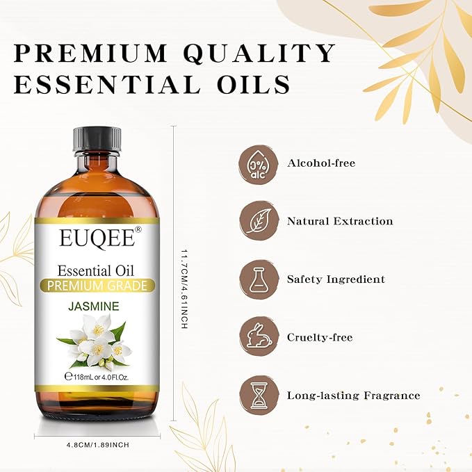 EUQEE Jasmine Essential Oil 118ml Premium Jasmine Oil - Image 5