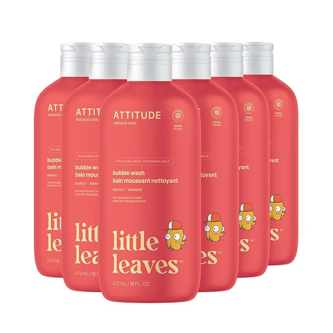 Attitude Bubble Wash for Kids, EWG Verified Bubble Bath, Hair Shampoo and Body by ATTITUDE