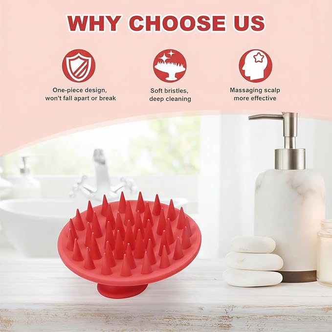 Meartchy Silicone Scalp Massager Shampoo Brush, Scalp Brush - Image 6