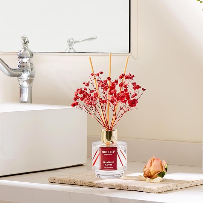 Airkeep Reed Diffuser Set of 3, Coconut Pineapple Lemon Eucalyptus Cranberry - Image 3