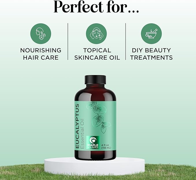 Pure Eucalyptus Essential Oil 4oz Invigorating Home Spa Aromatherapy and - Image 2