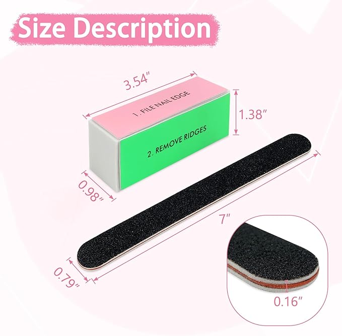 LNAUJS 26 Pack Nail Files and Buffers Set, 100/180 Grit Black Nail Files and - Image 2