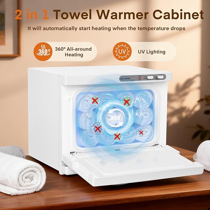 Hot Towel Cabinet, Yofuly 8L White Towel Heater - Image 2