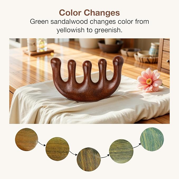 Natural Wooden Hair Growth Scalp Massager Comb, Wood Scalp Massager Tool - Image 5
