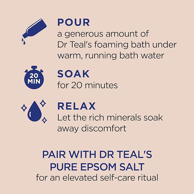 Dr Teal's Foaming Bath with Pure Epsom Salt, Shea Butter & Almond Oil, 62.5 fl - Image 3