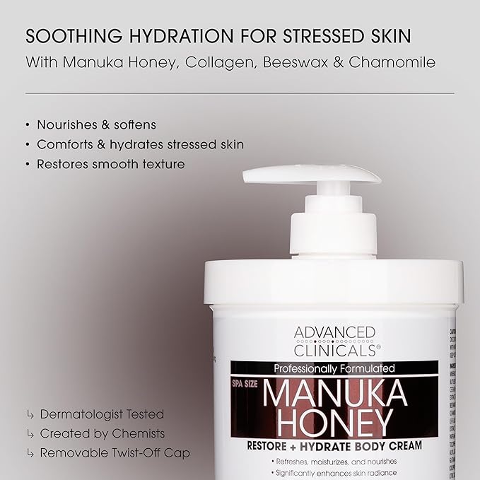 Advanced Clinicals Manuka Honey Body Cream - Image 2