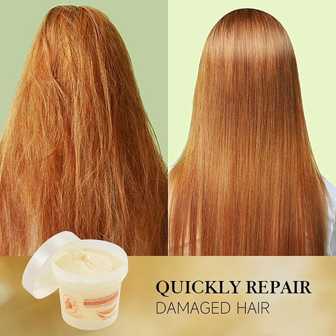 Collagen Hair Mask, Deep Repair Conditioning Argan Oil Hair Mask - Image 7