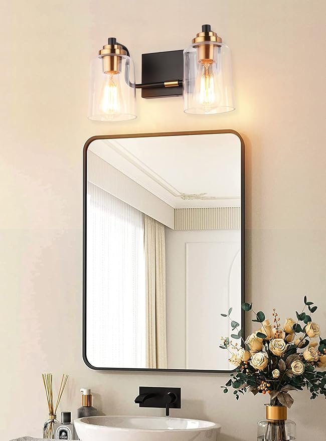 SOLFART Vintage Bathroom Vanity Light Black Bathroom Light fixtures Over Mirror - Image 2