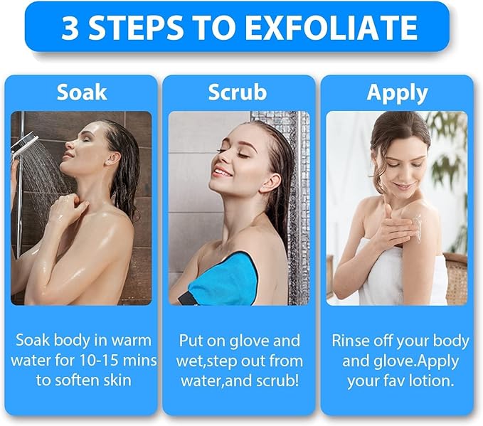 Exfoliating Gloves 2 Pcs, Exfoliating Body Scrubber - Image 4
